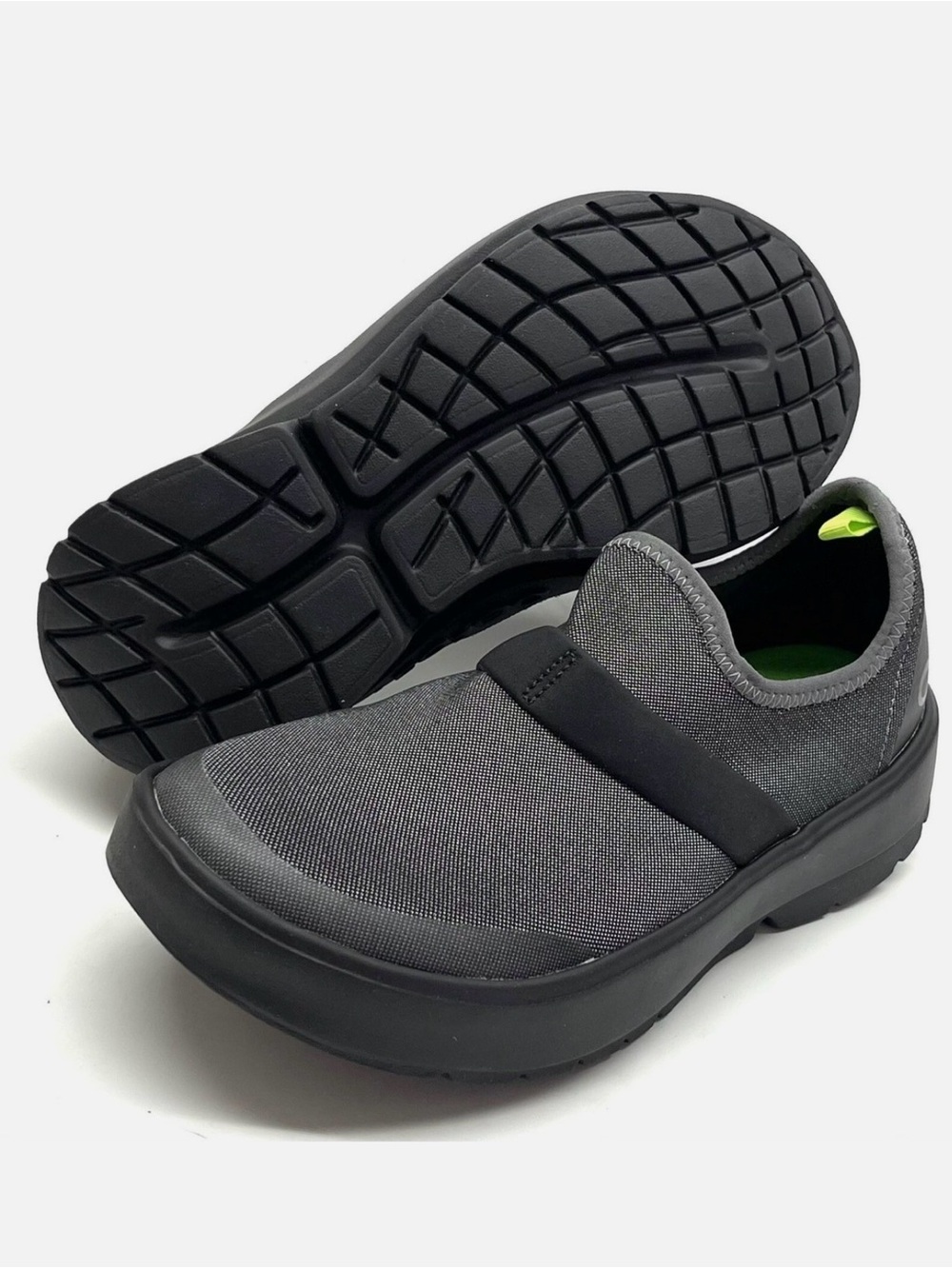 Oofos OOmg Low Shoe Womens 12 Charcoal Grey Recovery Slip On Sneakers